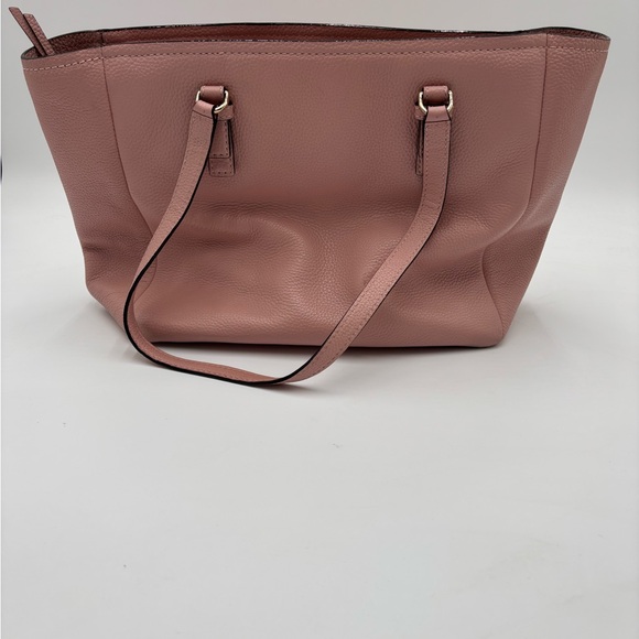 Kate Spade New York Pebbled Leather Tote Bag Blush Pink Shoulder Purse - Picture 5 of 11
